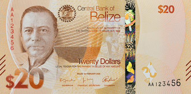 (549) ** PNew (PN76) Belize - 20 Dollars (2025)